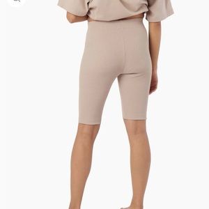 Tkees nude ribbed high waist biker shorts